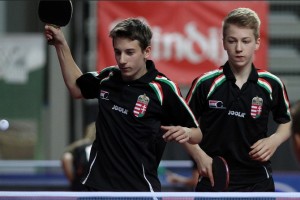 Terék Norberttel (balra) párosban először szerzett érmet nemzetközi versenyen Forrás: ITTF
